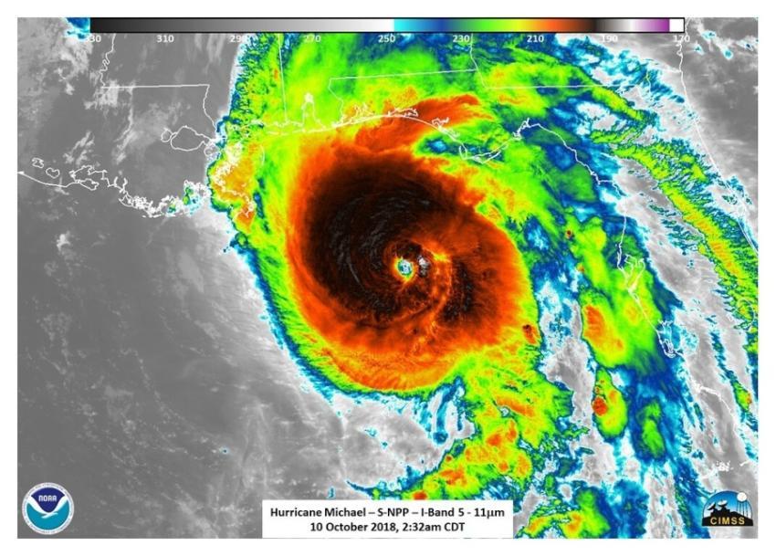 NASA Gets a Night-time View of Hurricane Michael