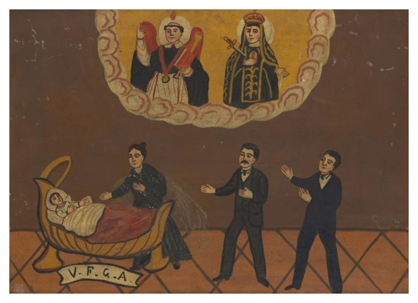 Two men woman praying health