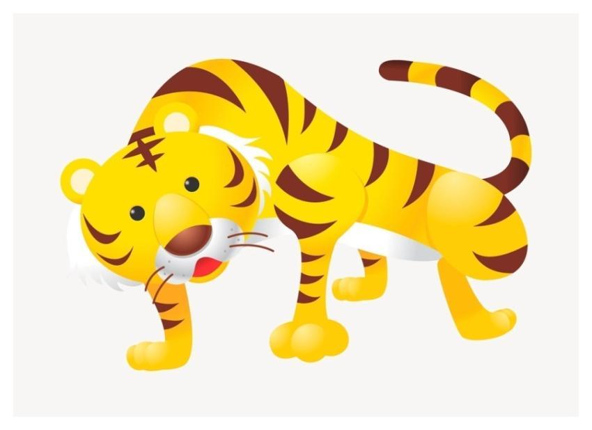 Cute tiger sticker, cartoon animal