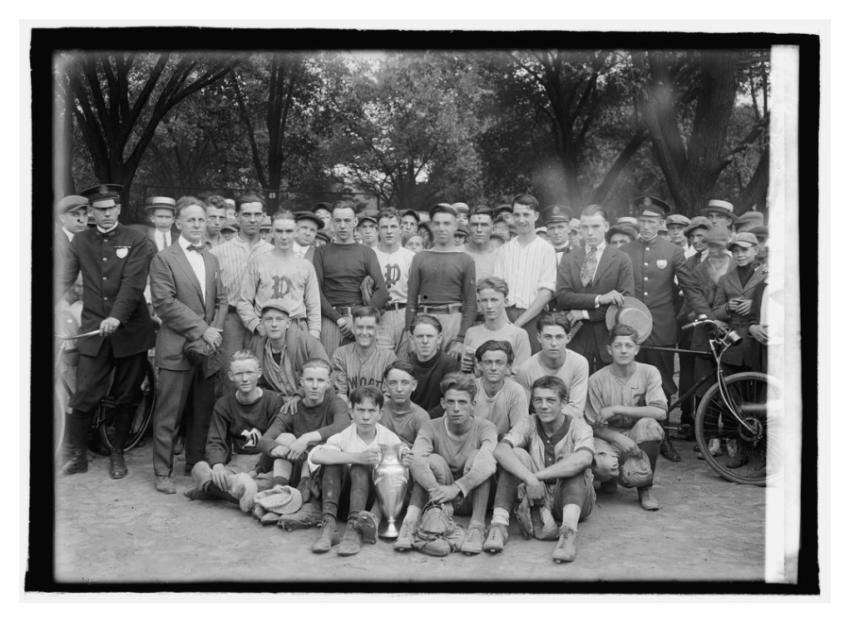 Sports team with trophy