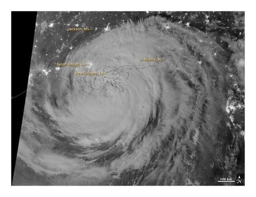 Hurricane Isaac by Night [annotated]