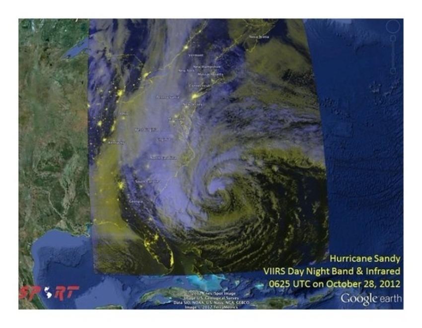SPoRT Views Hurricane Sandy (3 of 5) (NASA, 10/28/