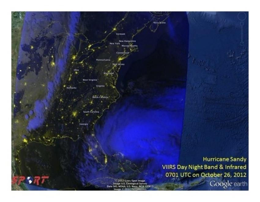 SPoRT Views Hurricane Sandy (1 of 5) (NASA, 10/26/
