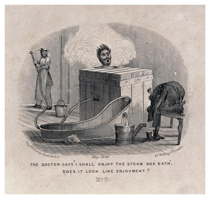 man visiting health resort is