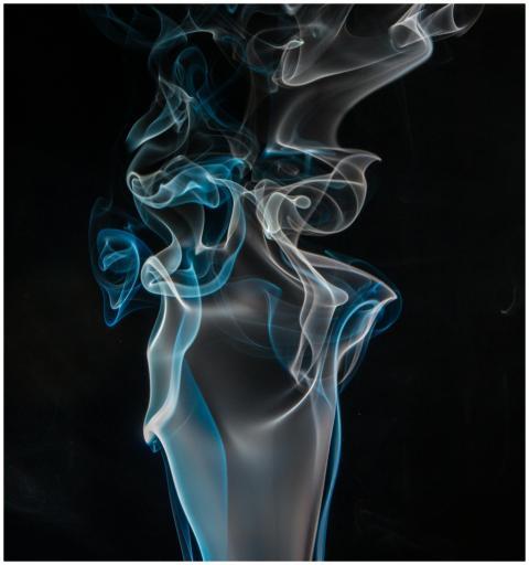 Captivating abstract visual of blue and white smok
