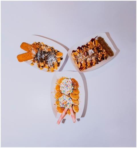 Delicious Waffle Desserts Colorful