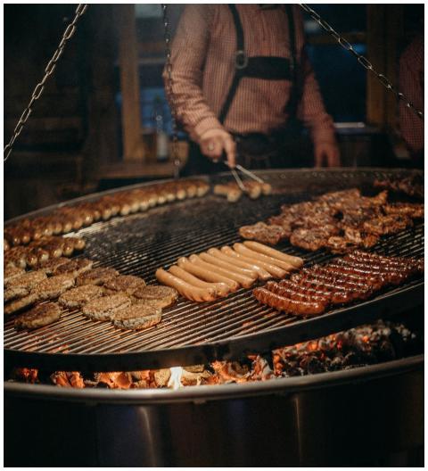 Delicious assortment of German sausages and meats