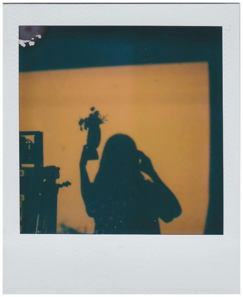 Artistic silhouette of a woman with flowers, creat