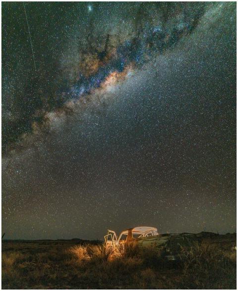 A breathtaking view of the Milky Way galaxy over a