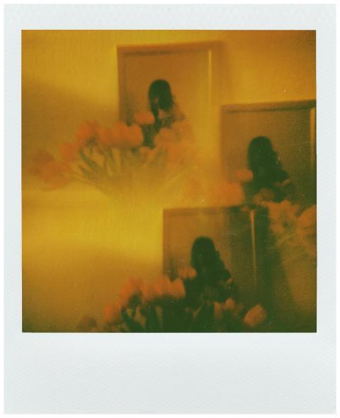 A dreamy double exposure of vibrant flowers blendi