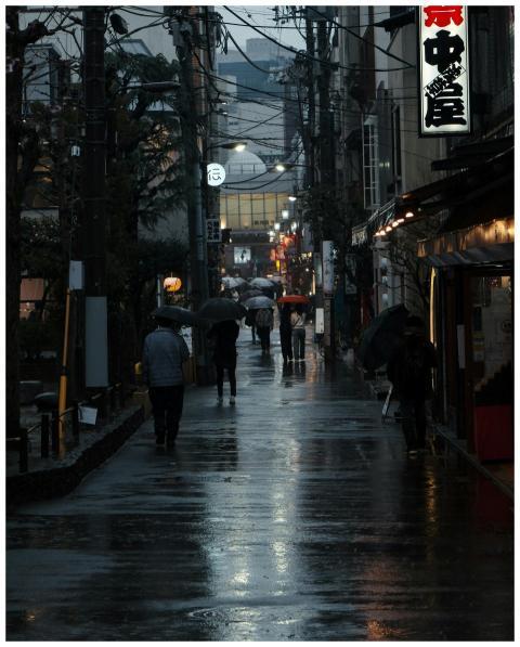 Atmospheric night scene in Shibuya, Tokyo showcasi