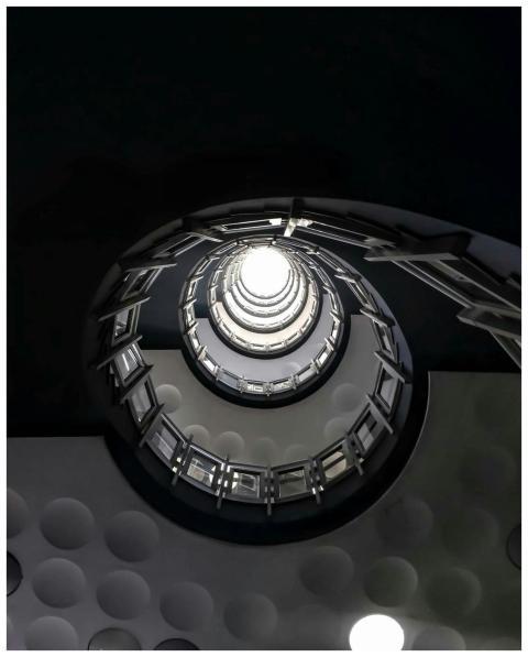 A captivating spiral staircase showcasing modern a