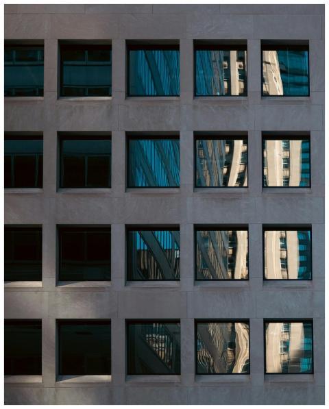 Modern architecture with reflective skyscraper win