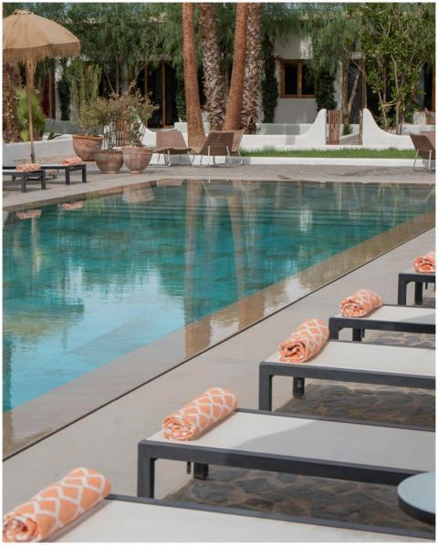 Luxury Poolside Chairs Rolled