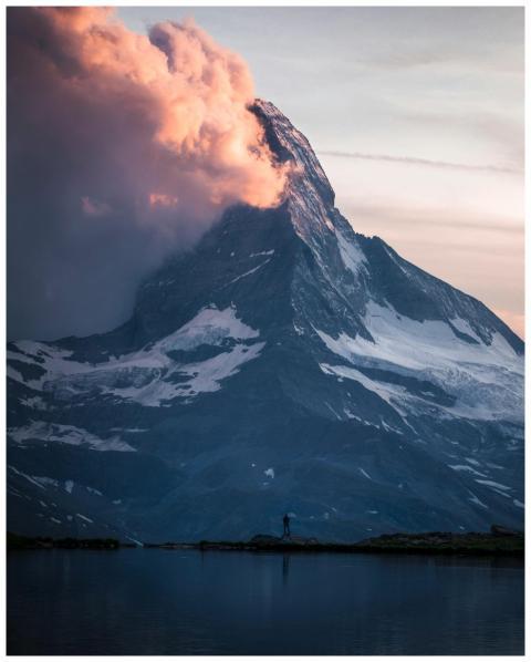 A stunning view of the Matterhorn mountain under a
