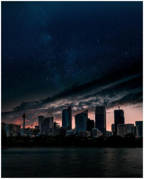 Stunning view of Sydney's skyline illuminated unde