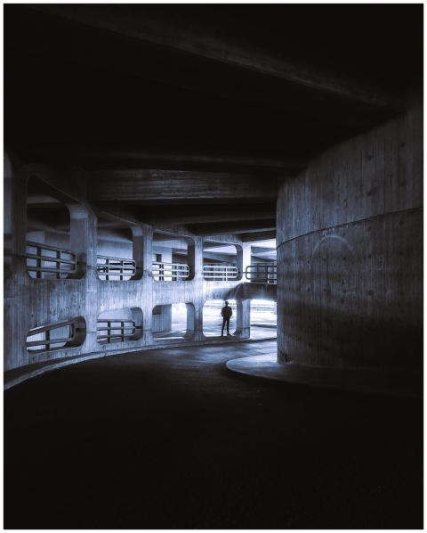 Captivating silhouette of a person standing inside