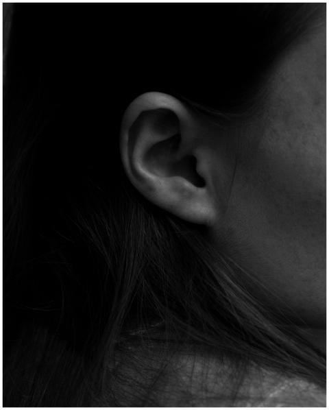 Artistic black and white close-up highlighting a w