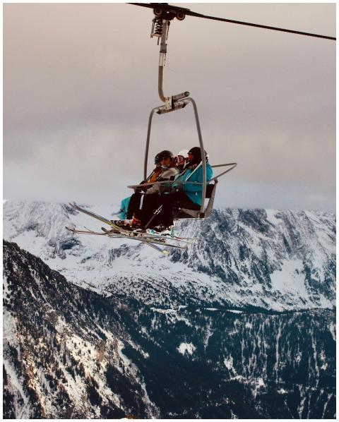 A breathtaking ski lift ride showcasing snow-cover