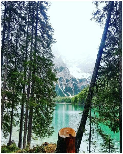 A breathtaking view of a tranquil lake surrounded
