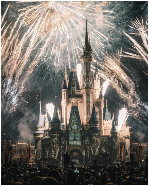 Enchanting night view of a famous castle illuminat