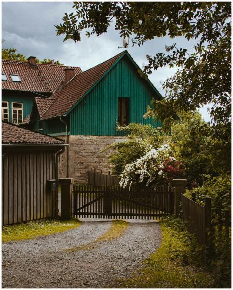 Picturesque rural house with vibrant garden and wo