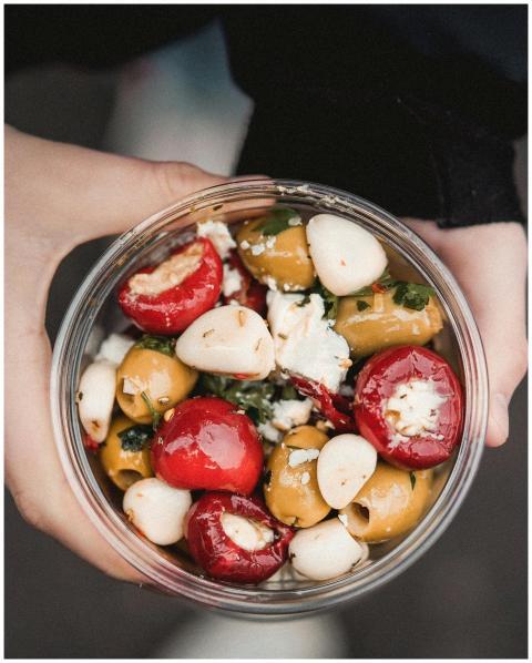 Enjoy a delicious Mediterranean salad bowl with ol