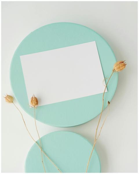 A stylish minimalist mockup featuring a blank whit