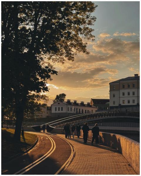 Sunset Stroll Scenic Urban