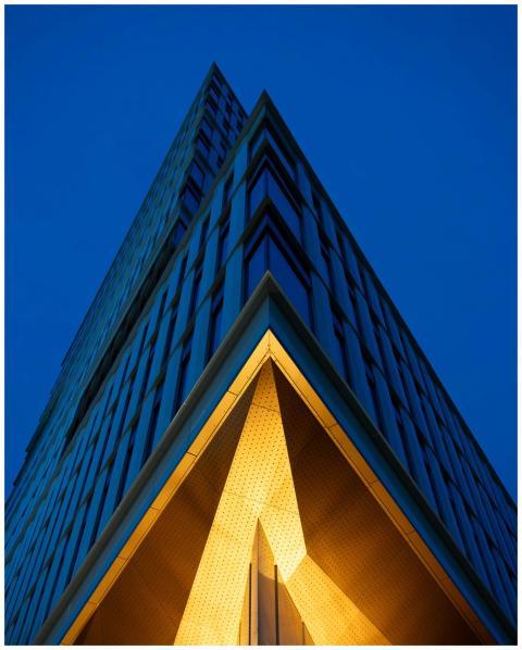 Striking low angle shot of modern architecture in