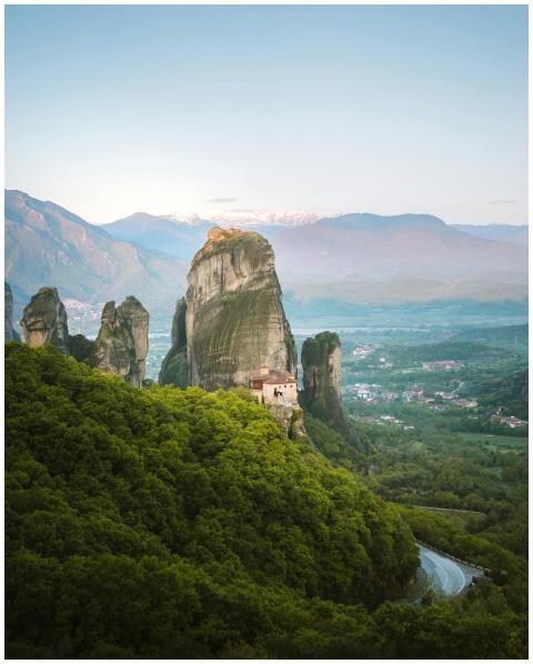 Breathtaking aerial view of the Meteora monasterie
