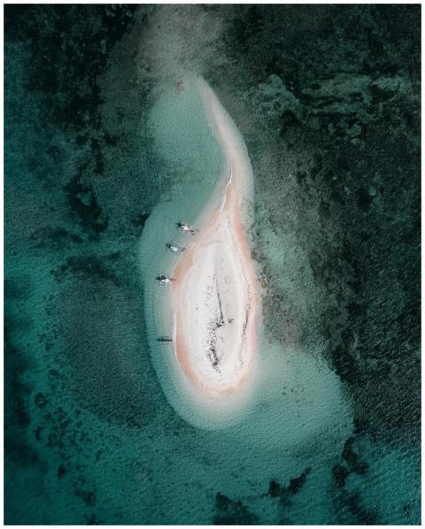 Stunning aerial capture of a secluded island surro
