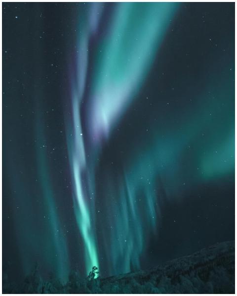 Captivating view of aurora borealis lighting up a