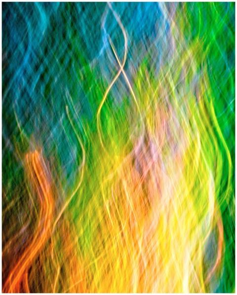 Abstract art featuring dynamic light spirals with