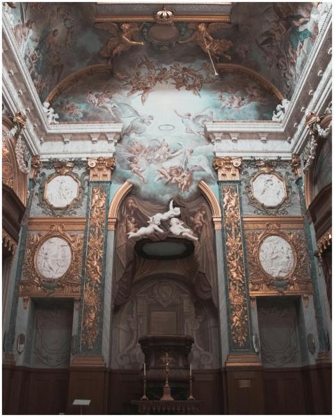 Luxurious Baroque church interior in Berlin featur