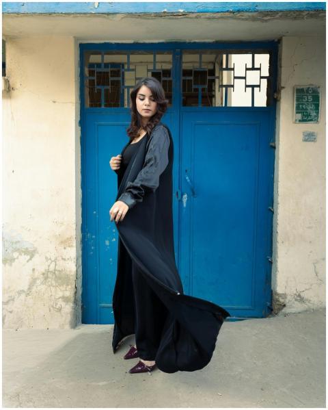 Elegant Woman Black Dress