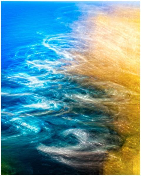 Dynamic abstract seascape with ethereal waves and