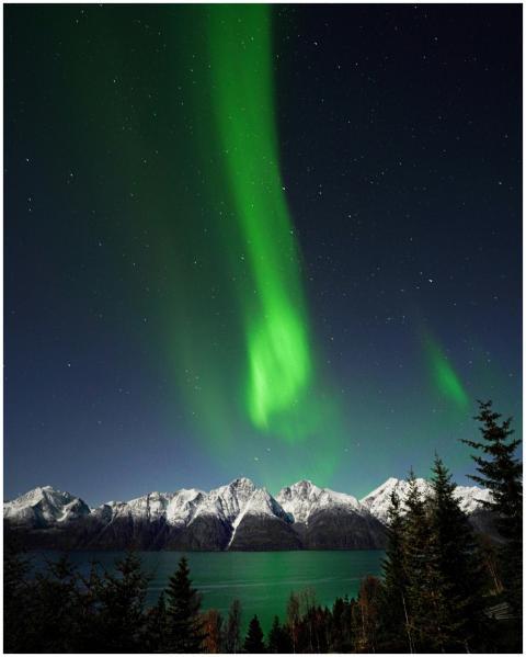 Picturesque scenery of mountain range with green f