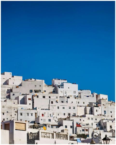 Stunning view of whitewashed buildings against a v