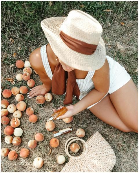 From above of unrecognizable tanned female wearing