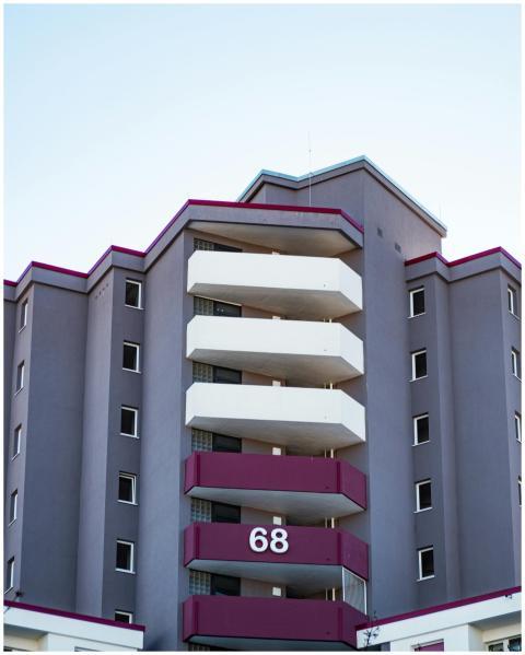 Contemporary high-rise apartment with geometric de