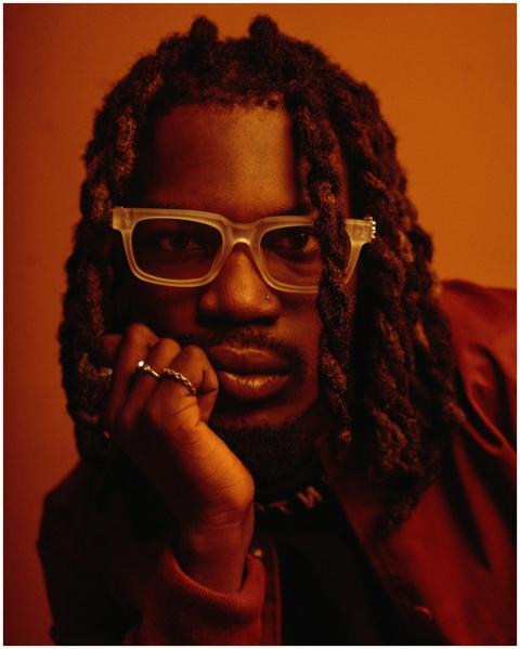 Close-up portrait of a stylish man with dreadlocks