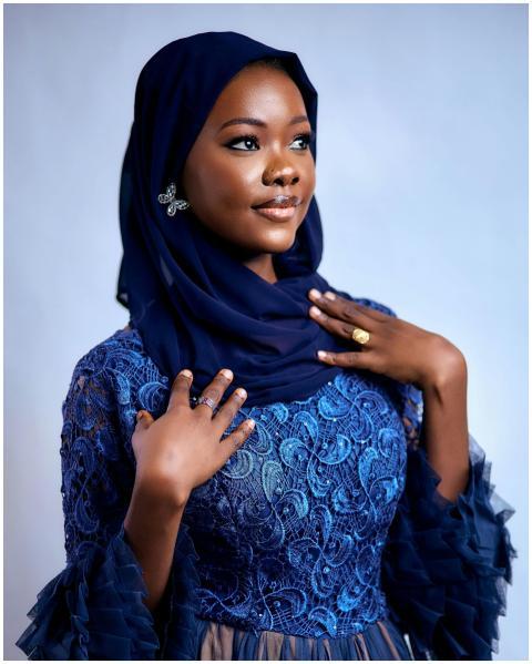 Elegant Portrait Woman Blue