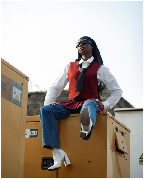 Stylish Individual Posing Industrial