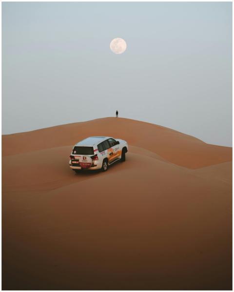 Capture the serene beauty of a desert night under