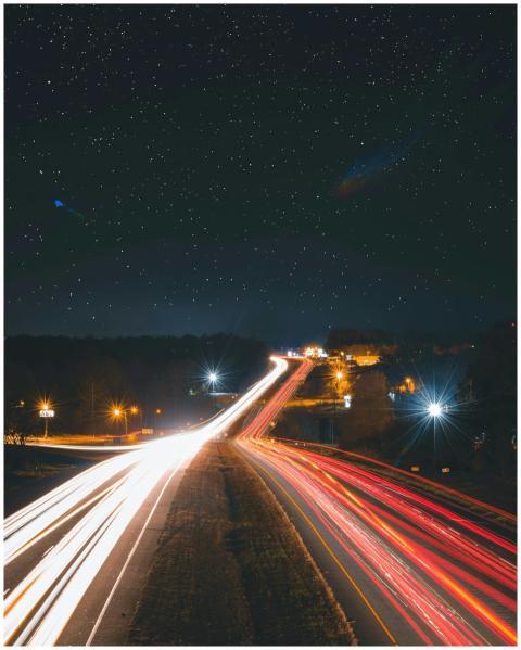 Captivating long exposure of highway light trails