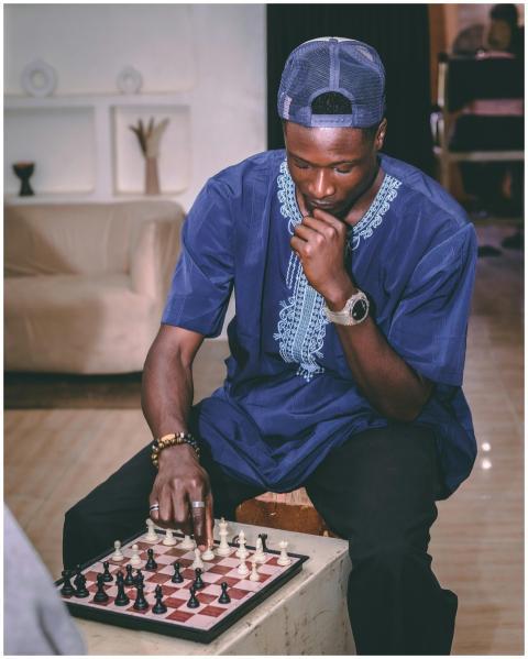 Thoughtful Man Playing Chess