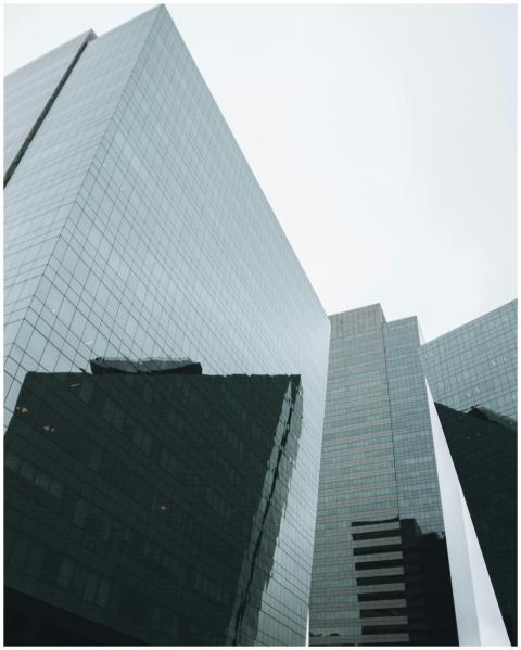Low angle view of modern skyscrapers in São Paulo,