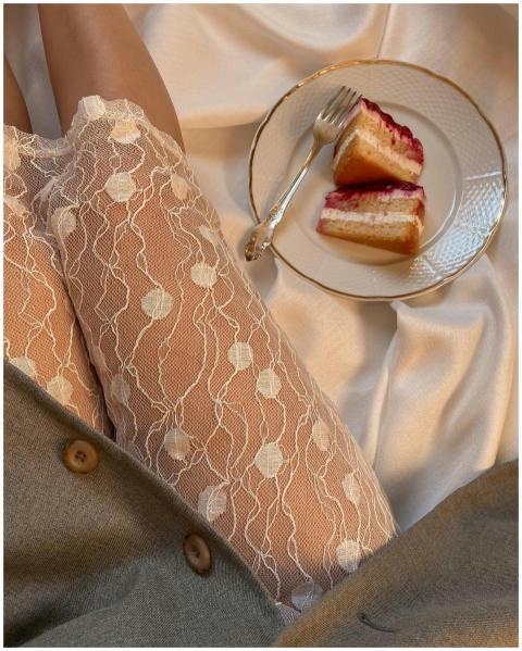 Top view of anonymous female wearing transparent c