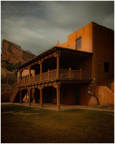 Rustic architecture at Red Rocks Amphitheatre in M